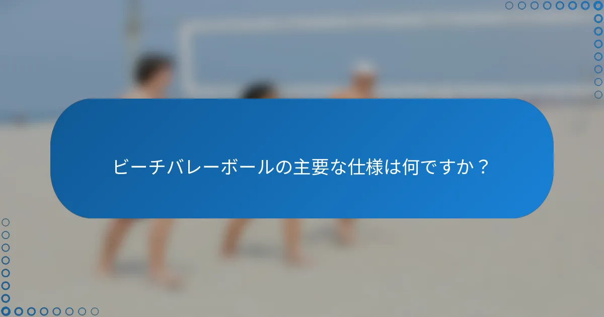 ビーチバレーボールの主要な仕様は何ですか？