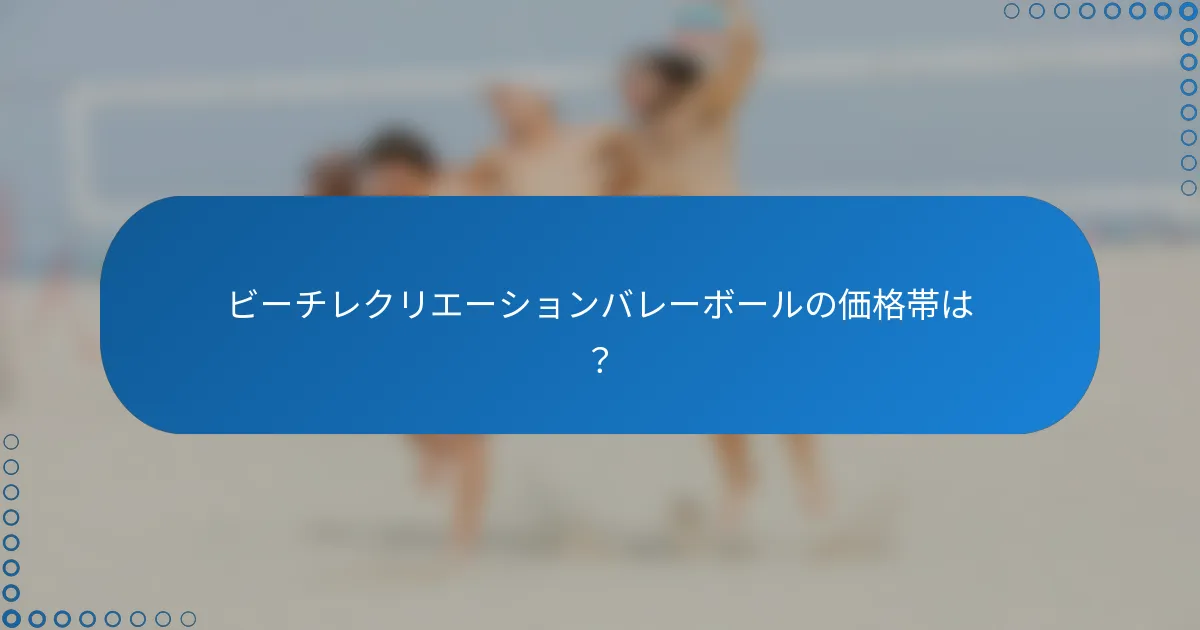 ビーチレクリエーションバレーボールの価格帯は？