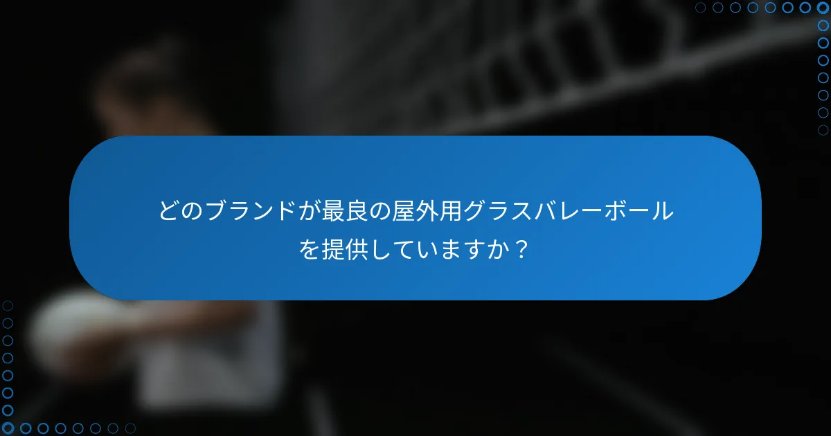 どのブランドが最良の屋外用グラスバレーボールを提供していますか？