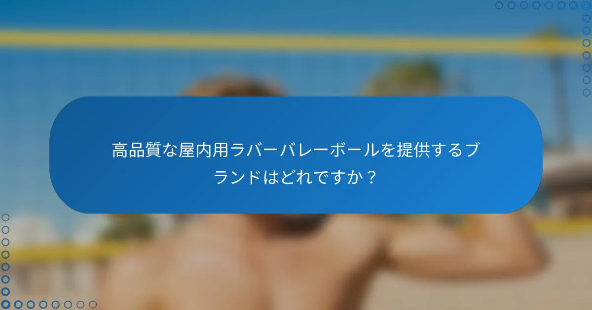 高品質な屋内用ラバーバレーボールを提供するブランドはどれですか？