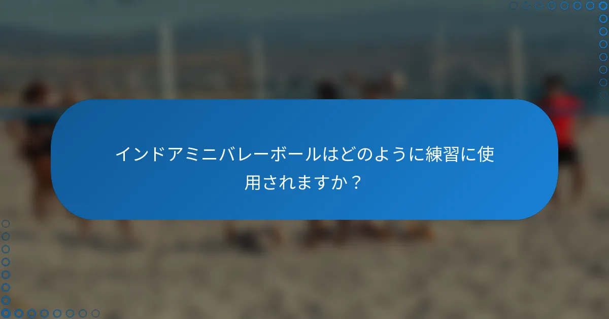 インドアミニバレーボールはどのように練習に使用されますか？