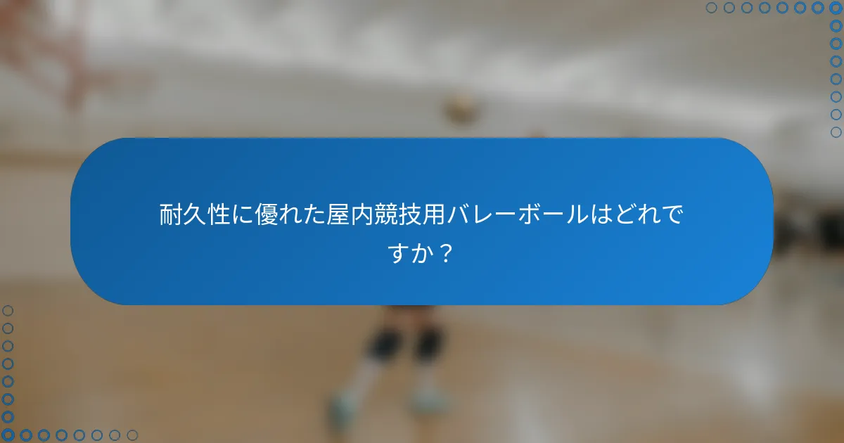 耐久性に優れた屋内競技用バレーボールはどれですか？