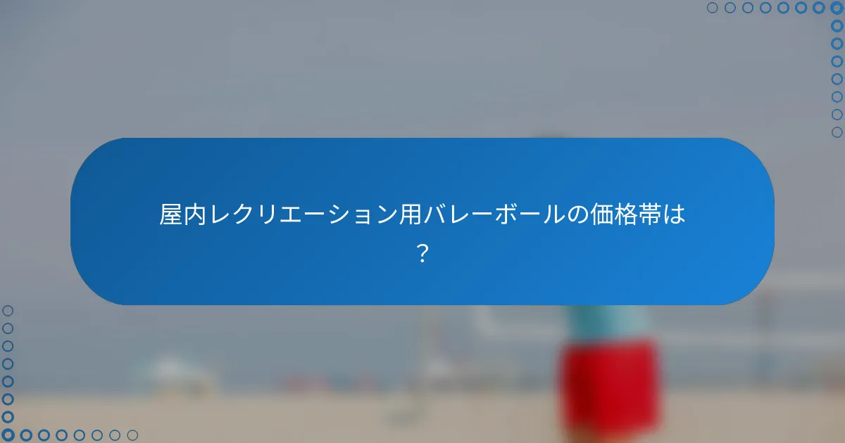 屋内レクリエーション用バレーボールの価格帯は？