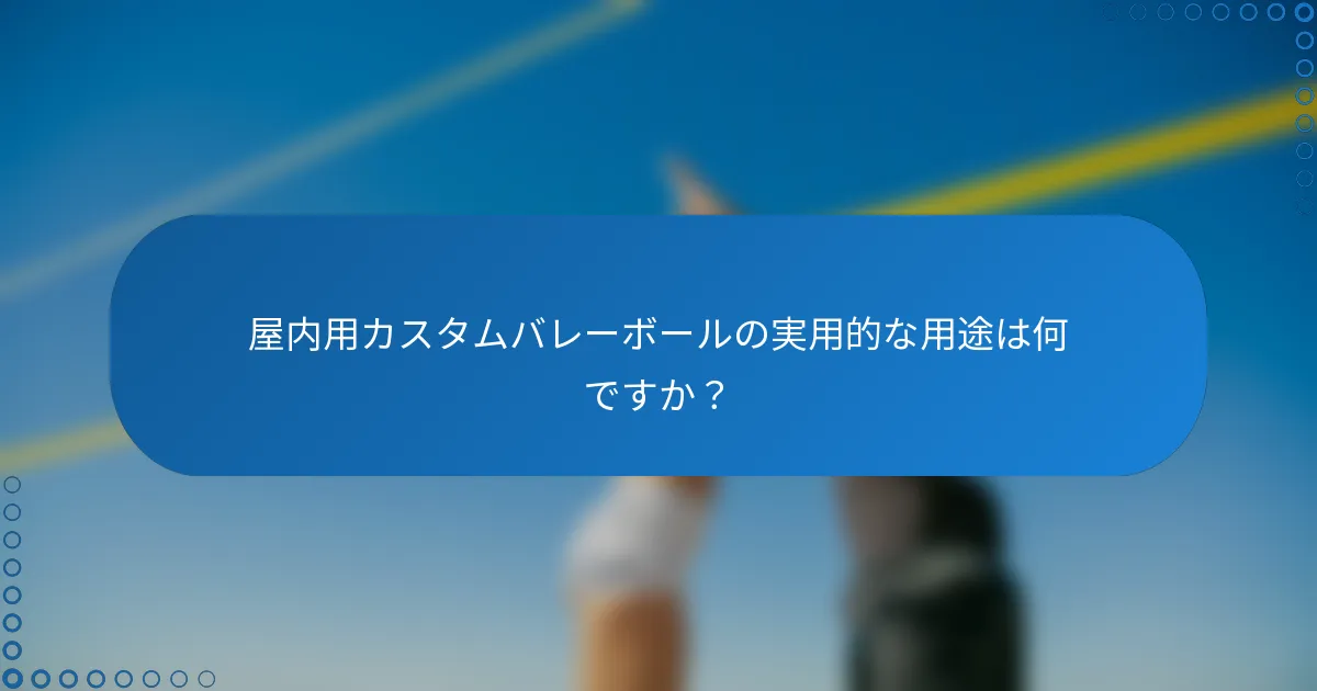 屋内用カスタムバレーボールの実用的な用途は何ですか？