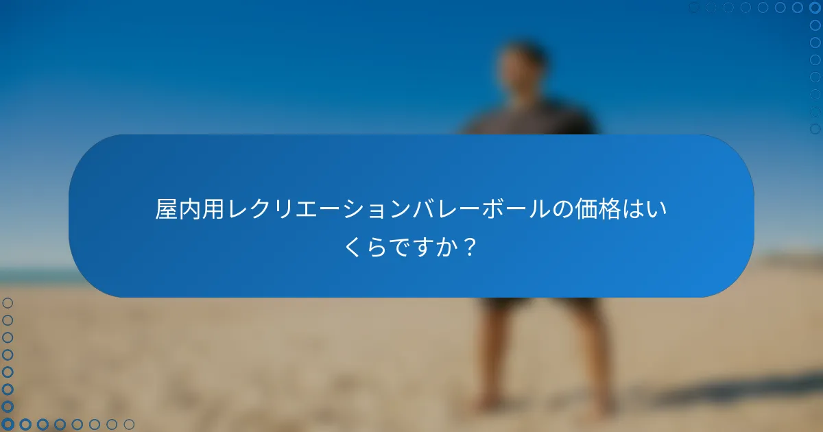 屋内用レクリエーションバレーボールの価格はいくらですか？